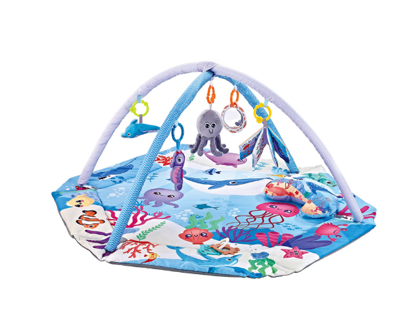 8-in-1 Baby Speelmat met Zintuiglijke Stimulatie – Zachte Ontwikkelingsmat met Verwijderbare Speeltjes voor Baby's vanaf 0 Maanden | Multifunctioneel Speelkleed met Spiegel en Rammelaar | Sulvida