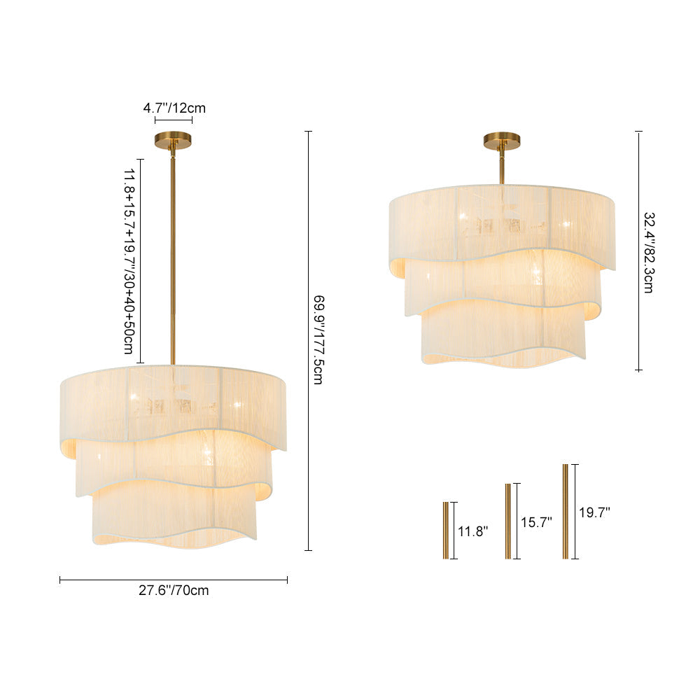 Hanglamp Gelaagd Beige Geweven Touw Ø70cm Boho Sfeerverlichting Eetkamer Woonkamer Entree 6-Lichts E12 | Sulvida