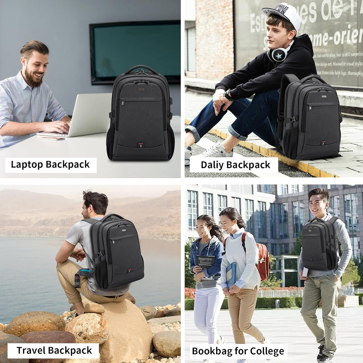 Reis Laptoptas met USB-Lader en Anti-Diefstal Vak Waterafstotend Polyester voor 13 tot 17 Inch Laptop | Sulvida