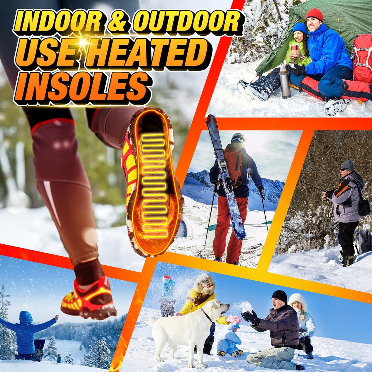 Verwarmde Inlegzolen Oplaadbaar met Afstandsbediening Elektrisch Warmhouden Wintersport Wandelen Comfort | Sulvida