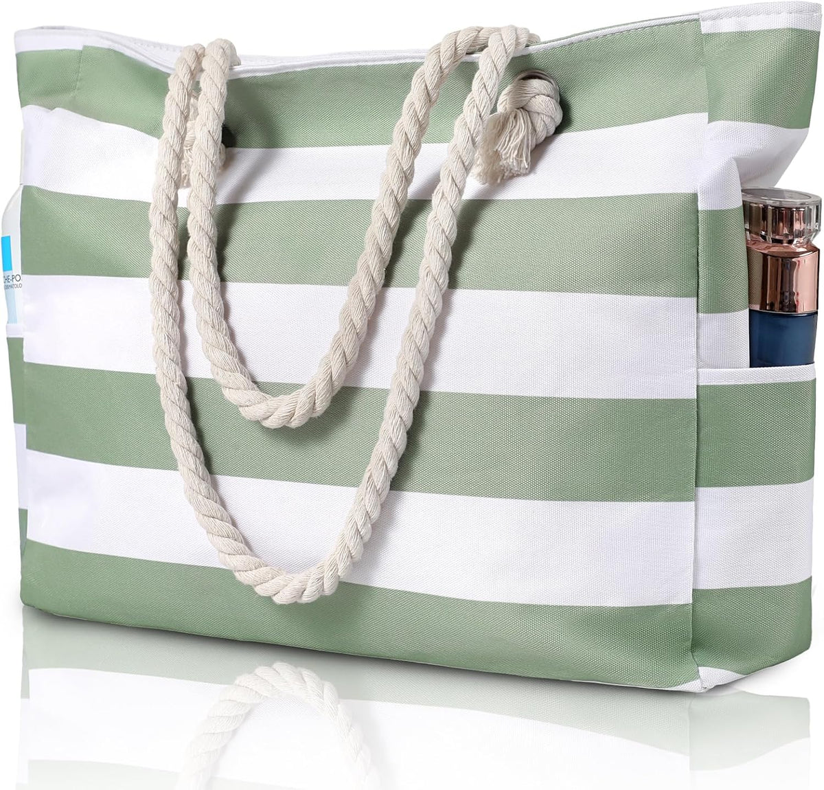 Strandtas Groot Waterdicht met Rits Zandbestendig Reisschoudertas Beach Shopper Vrouwen Zwembad Vakantie | Sulvida