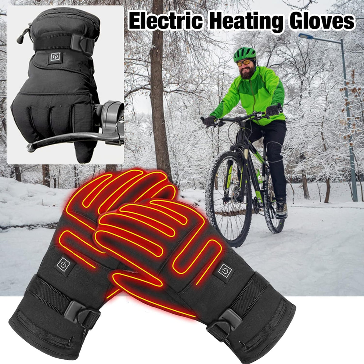 Verwarmde handschoenen oplaadbaar touchscreen waterdicht fleece winter outdoor skiën fietsen wandelen | Sulvida
