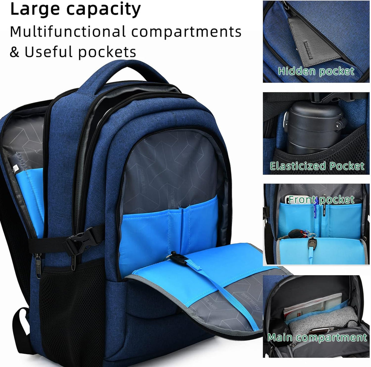 Reis Laptoptas met USB-Lader en Anti-Diefstal Vak Waterafstotend Polyester voor 13 tot 17 Inch Laptop | Sulvida