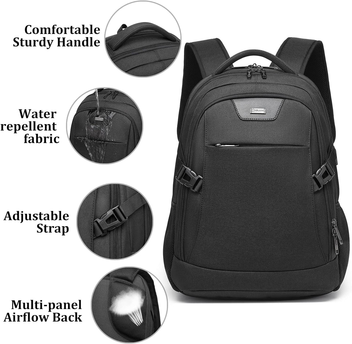 Reis Laptoptas met USB-Lader en Anti-Diefstal Vak Waterafstotend Polyester voor 13 tot 17 Inch Laptop | Sulvida