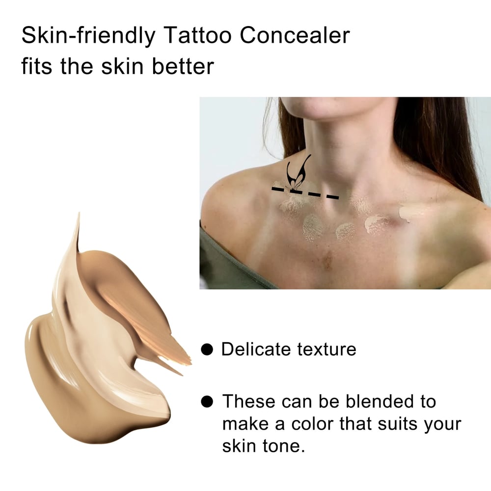 Waterdichte Dekkende Concealer voor Tatoeages Littekens en Oneffenheden 12 Uur Langdurig met Twee Tinten | Sulvida