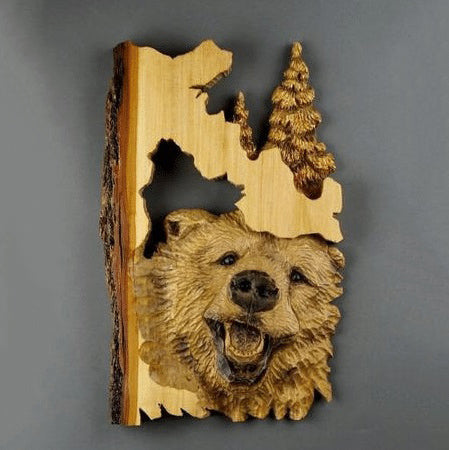 Handgesneden Houten Wanddecoratie Dieren 25×17cm Ambachtelijk Relief Kunst Natuurlijk Hout Muurdecoratie | Sulvida