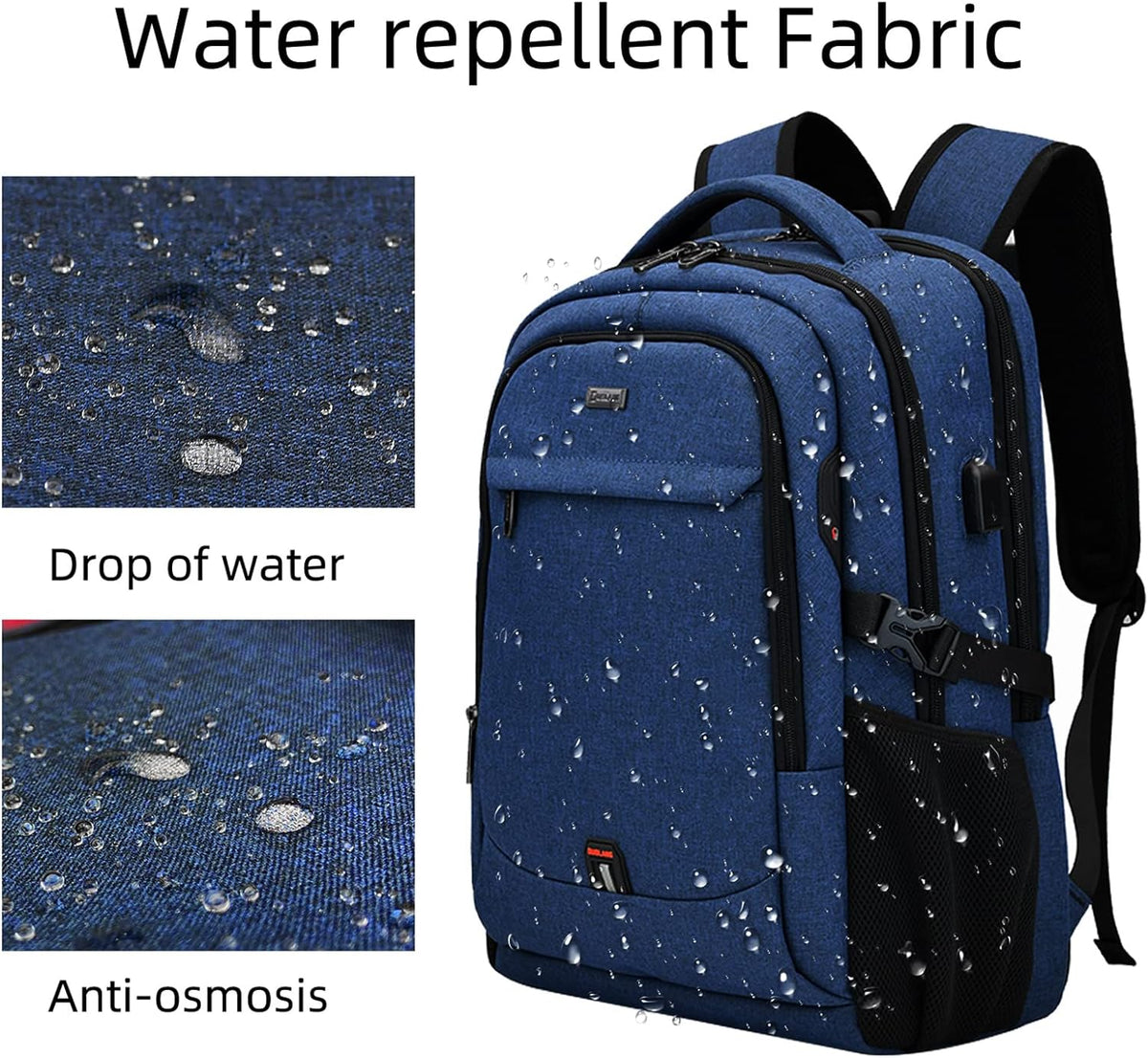 Reis Laptoptas met USB-Lader en Anti-Diefstal Vak Waterafstotend Polyester voor 13 tot 17 Inch Laptop | Sulvida