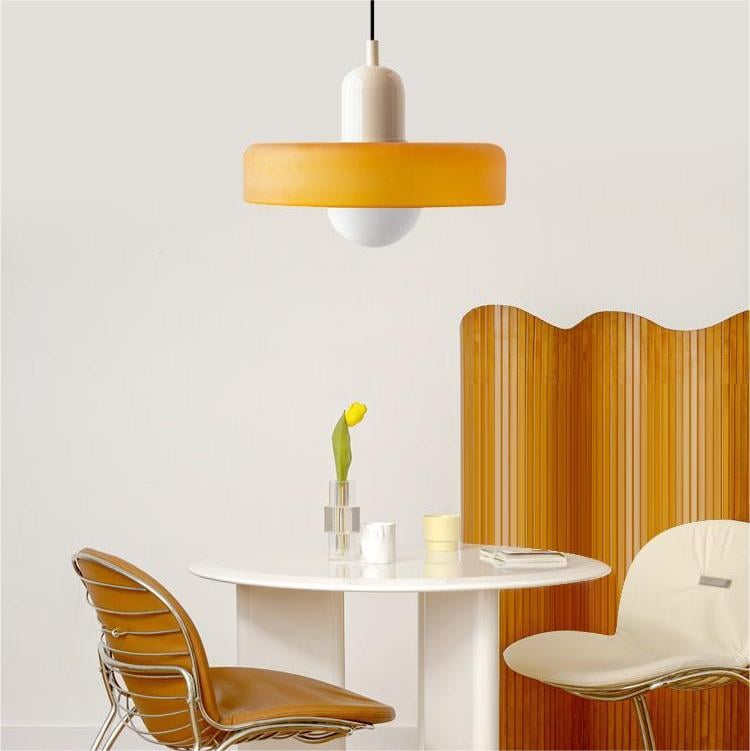 Glazen hanglamp verstelbare kabel ronde pendellamp eettafel woonkamer verlichting modern design sfeervolle ruimte | Sulvida