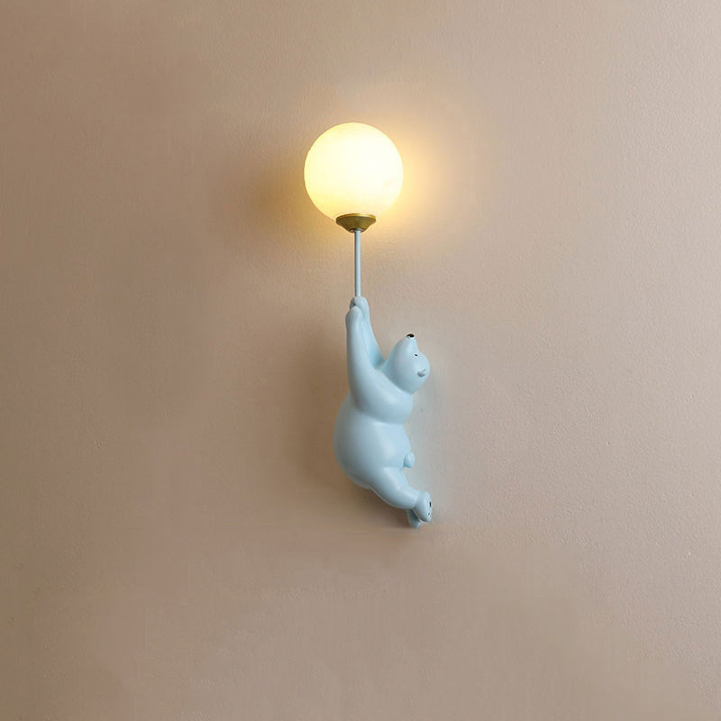 Wandlamp Beer met Ballon LED Wit Blauw Roze Kinderkamer Slaapkamer Woonkamer Leeslamp Acrylic Decoratief | Sulvida