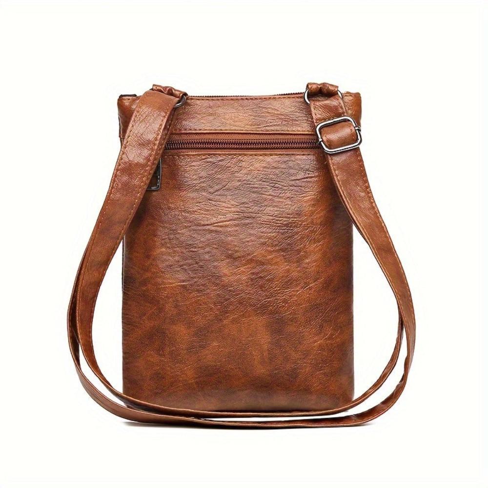 Vintage Crossbody Schoudertas Dames Retro Compacte Handtas Kunstleer Bruin Roze Zwart Dagelijks Gebruik | Sulvida
