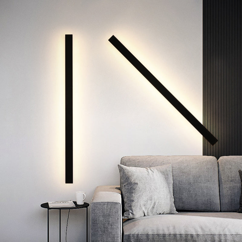 Lineaire buitenwandlamp LED IP65 waterdicht zwart metaal acryl tuinverlichting moderne gevelverlichting | Sulvida