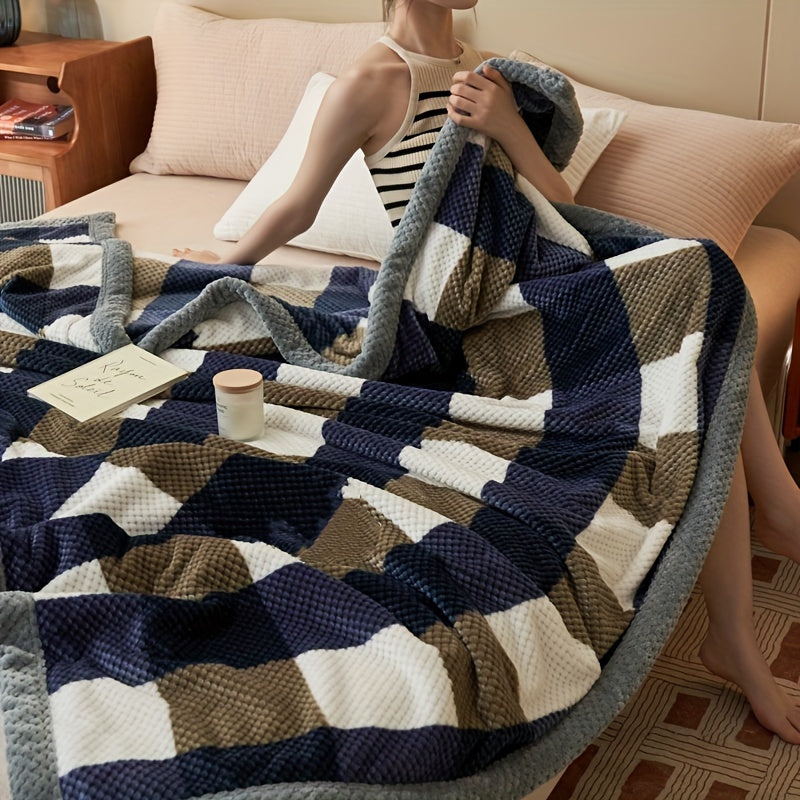 Geruite Fleeceplaid Melkzacht Warm Winterdeken Sofa Bed Decoratie Ruitmotief Klassiek Comfortabel Plaid | Sulvida