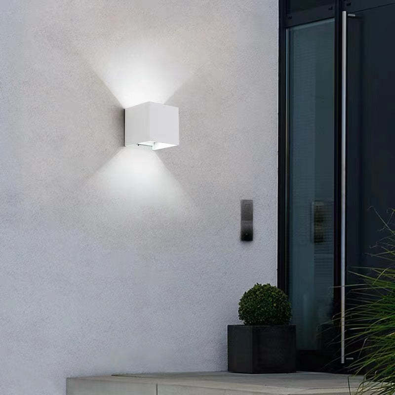 Verstelbare Vierkante Buitenwandlamp LED Zwart Wit Grijs Waterdicht IP65 Modern Design Tuin Veranda Gevel | Sulvida