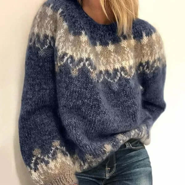 Gebreide trui met Fair Isle patroon dames heren warm winterkleding Noorse motieven gezellig comfortabel | Sulvida