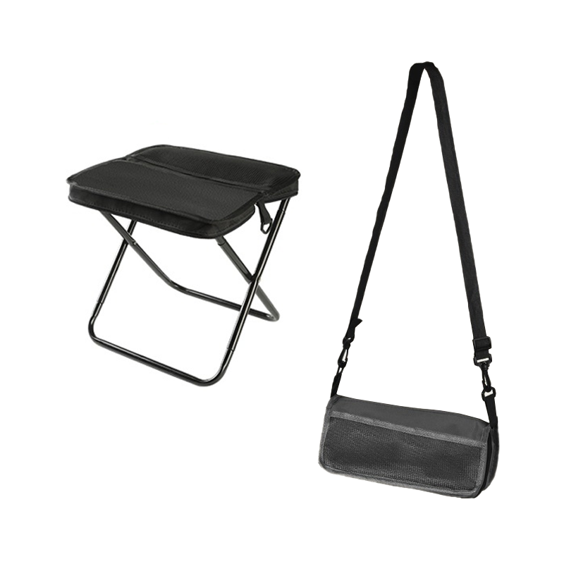 Opvouwbaar Kampkrukje met Rugtas - Compact Reiskrukje voor Buiten Wandelen Vissen Kamperen - Draagbaar Opvouwstoeltje - Lichtgewicht Outdoor Stoel Tuin | Sulvida