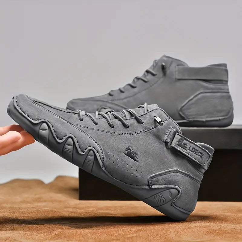 Waterdichte Herenschoenen Hoog met Elastische Sluiting Modern Stoer Ontwerp Leer Comfortabel Casual Dagelijks | Sulvida