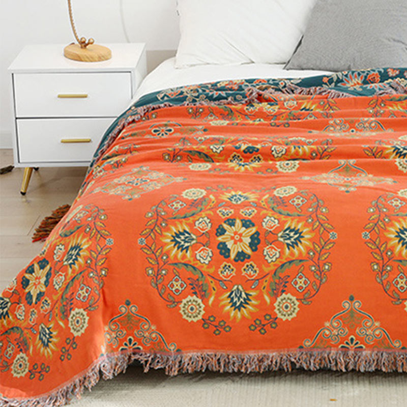 Omkeerbare Quilt met Bloemenpatroon Lichtgewicht Ademend Dekbed Dubbelzijdig Multifunctioneel 150x200 tot 230x250cm voor Alle Seizoenen | Sulvida