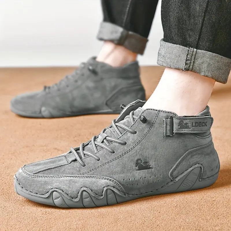 Waterdichte Herenschoenen Hoog met Elastische Sluiting Modern Stoer Ontwerp Leer Comfortabel Casual Dagelijks | Sulvida