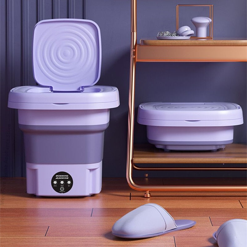 Draagbare Wasmachine Compact Groen Paars voor Kamperen Reizen Studentenkamers Klein Wasapparaat Camping | Sulvida