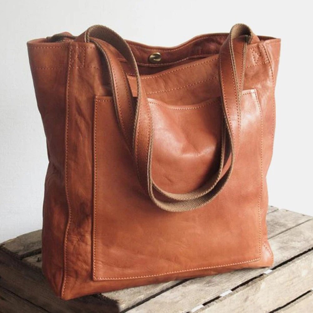 Leren Handtas Dames Klassiek Elegant Schoudertas Bruin Donkerbruin Zwart Dagelijks Gebruik Compact Tijdloos | Sulvida