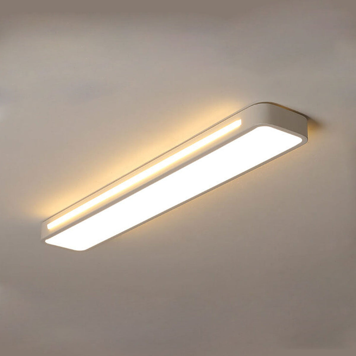 Langwerpige LED-plafondlamp voor hal en woonkamer minimalistische stijl zwart wit moderne verlichting | Sulvida