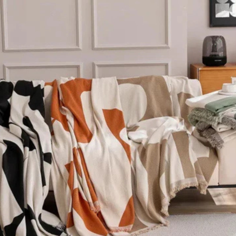 Chenille Bankhoes Boho Jacquard 180×130 cm Met Kwastjes Tweezijdig Plaid Bank Bescherming Woonkamer Decoratie | Sulvida