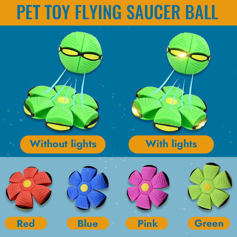 Balle soucoupe volante interactive pour animaux avec éclairage LED, bleue, rouge, rose, verte, jouet pour chien et chat | Sulvida