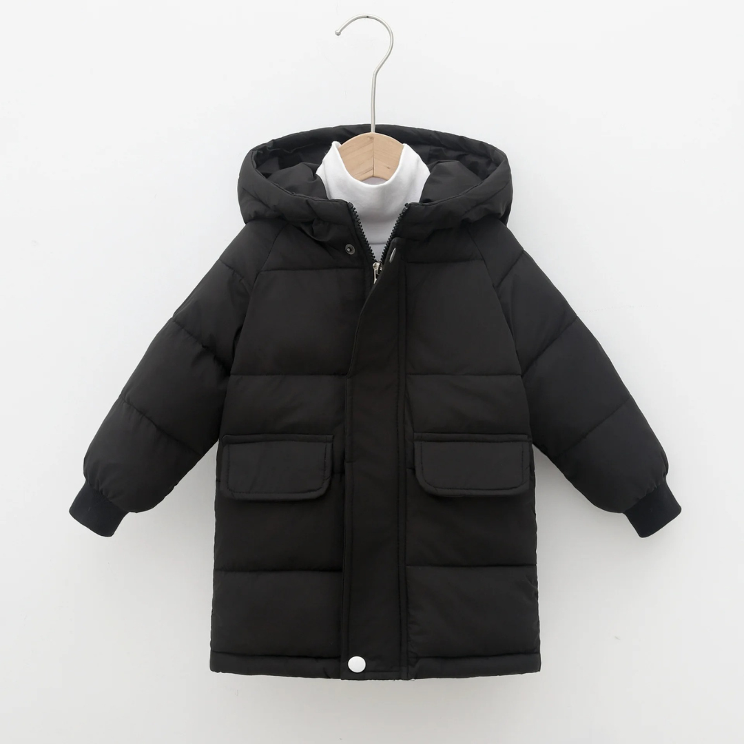 Gewatteerde Kinderwinterjas Lange Pufferjas Jongens Meisjes Warm met Capuchon Polyester Winterkleding Outdoorjas | Sulvida