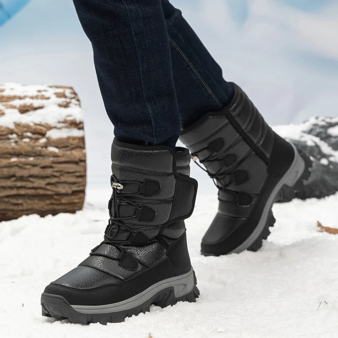Dames Winterlaarzen Waterdicht Gevoerd Plateauzool Klittenband Warme Snowboots Antislip Comfort Dik Outdoor | Sulvida
