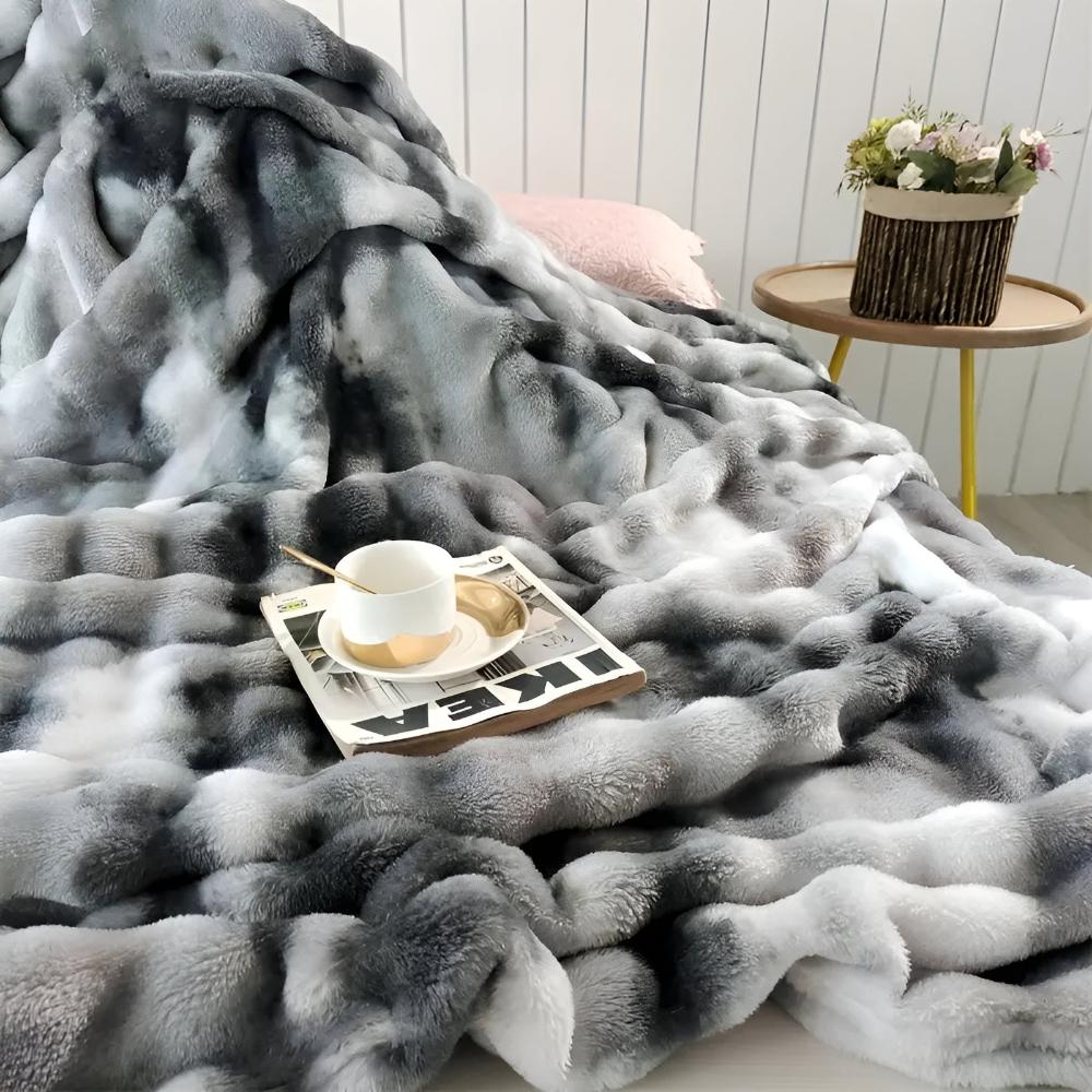 Tie-Dye Plaid Imitatiebont Zacht Golvend Patroon Woonkamer Slaapkamer Decoratief Warm Comfort 150-230cm | Sulvida