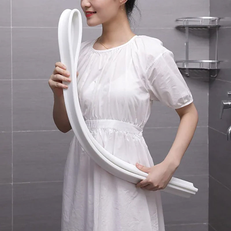 Siliconen Waterbarrière Strip Wit Zwart Grijs Zelfklevend Douchedrempel Badkamer Keuken Waterkering Vloer | Sulvida