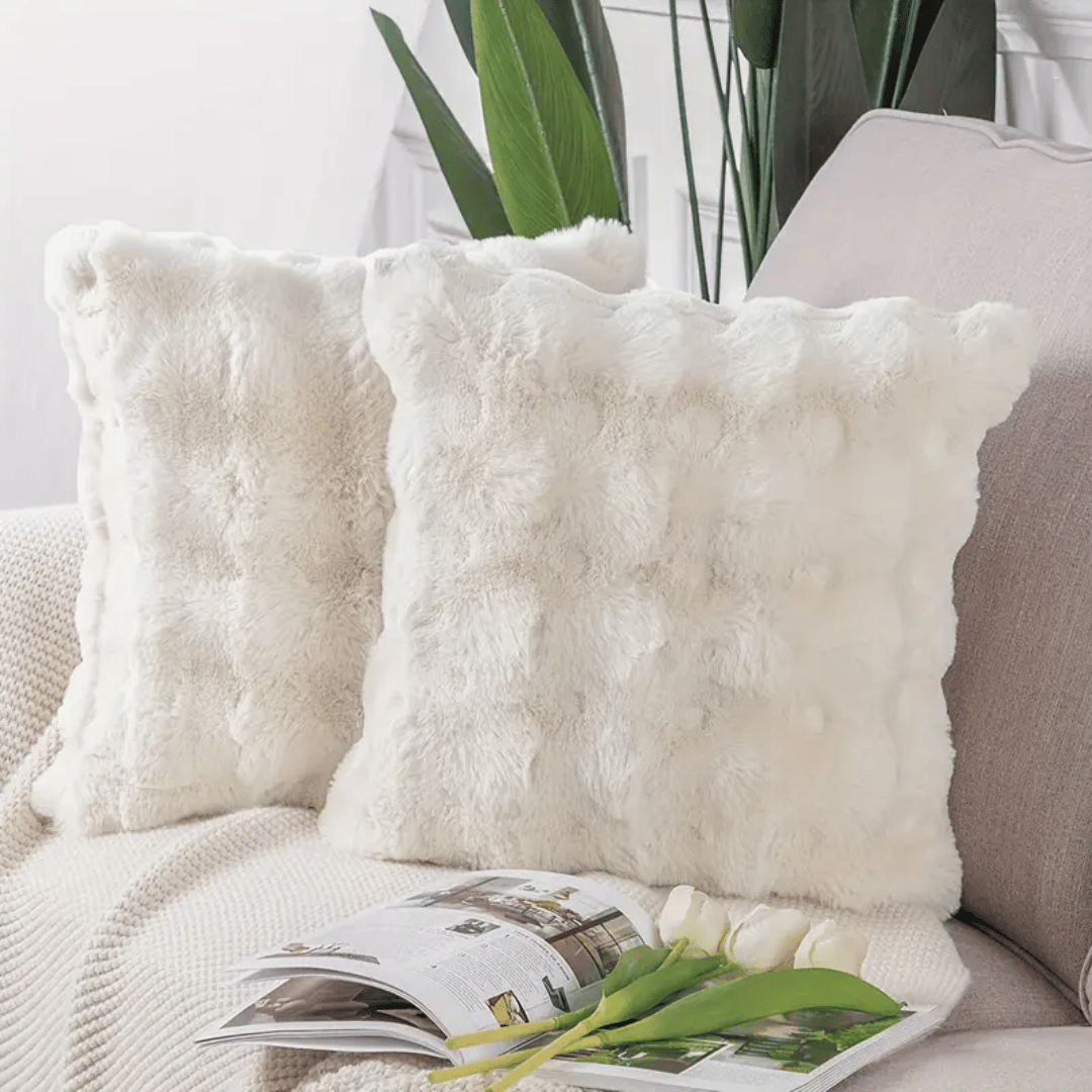 Kussenhoezen Nimbus Touch - Zachte Pluche Nepbont Kussenslopen Luxe Sierkussens Handgemaakt 43×43 cm Woonkamer | Sulvida