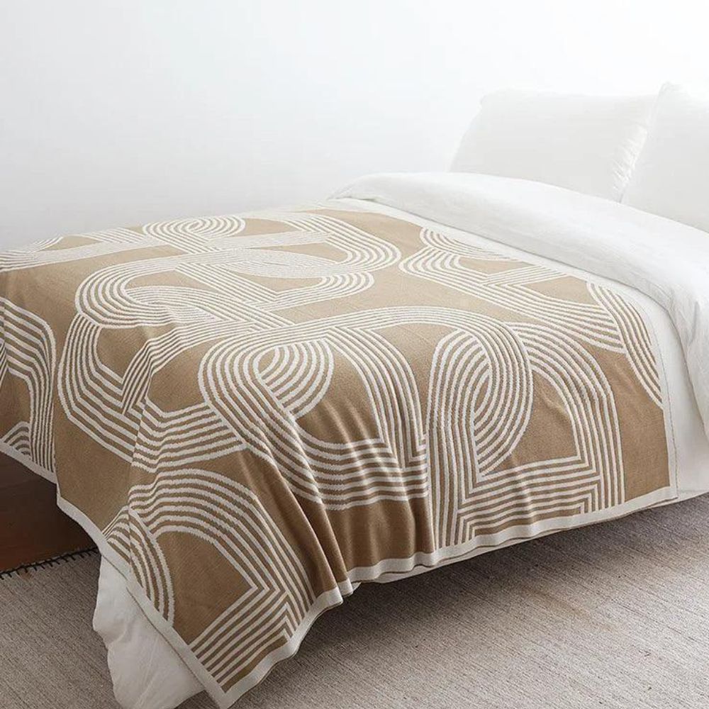 Dubbelzijdige Gebreide Plaid met Geometrisch Patroon – Zachte Deken voor Bank Bed Stoel Warmte Stijl | Sulvida
