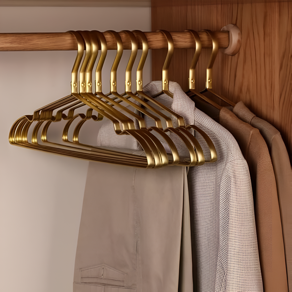Aluminium Kledinghangers Zwart of Goud 10 Stuks Antislip Ruimtebesparend Duurzaam Garderobe Opbergen | Sulvida