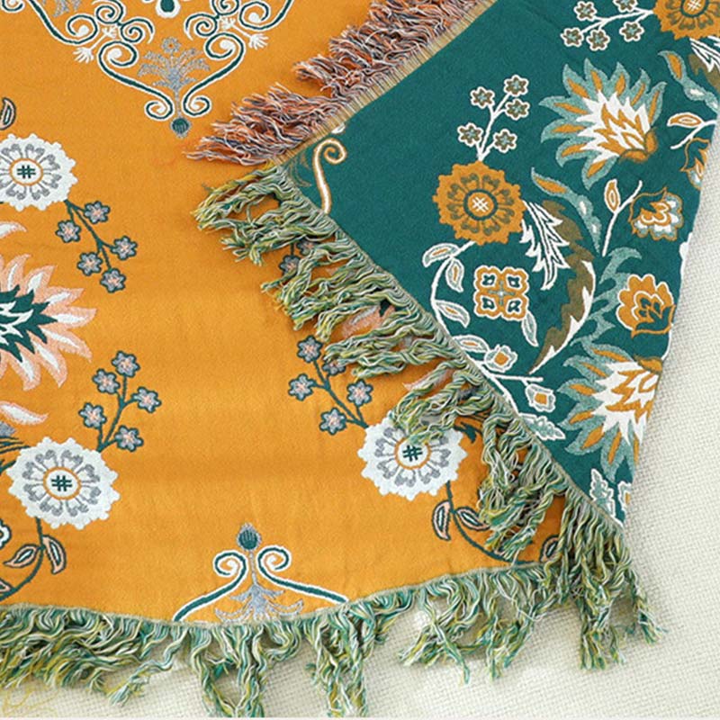 Omkeerbare Quilt met Bloemenpatroon Lichtgewicht Ademend Dekbed Dubbelzijdig Multifunctioneel 150x200 tot 230x250cm voor Alle Seizoenen | Sulvida