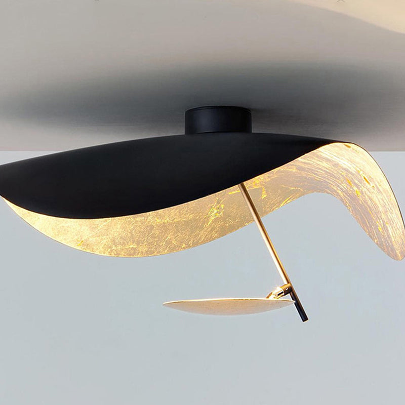 Hanglamp Metaal met Goudfolie 3 Kleuropties Warm Licht Verstelbaar Snoer Dimbaar Eetkamer Woonkamer Design | Sulvida