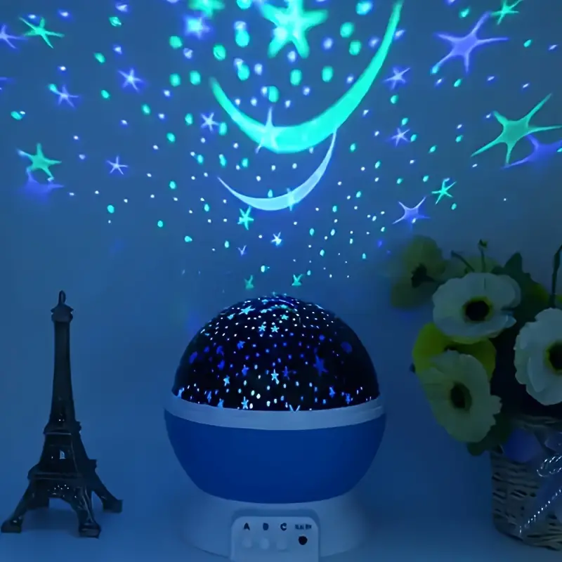 Sterrenprojectie Nachtlampje met Muziek voor Kinderkamer Sfeerverlichting Roterende Projectielamp USB | Sulvida