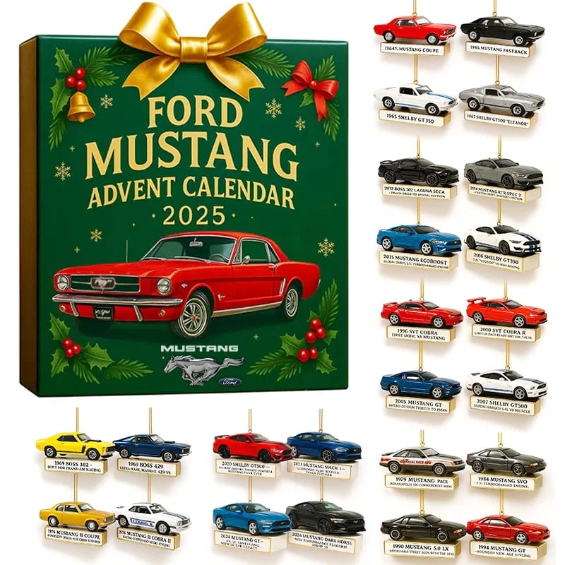 Adventskalender Amerikaanse Muscle Car met 24 Miniaturen Auto's en Accessoires Cadeau voor Auto Liefhebbers | Sulvida