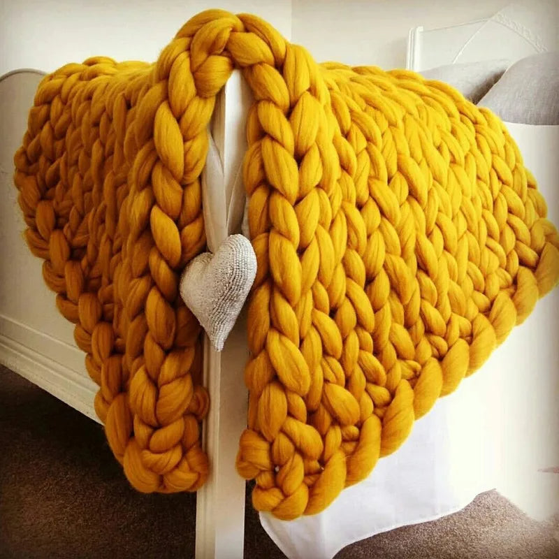 Gebreide Deken Chunky Knit 100x120cm Dikke Plaid Bankdeken Woonkamer Slaapkamer Woondecoratie Warm Zacht | Sulvida