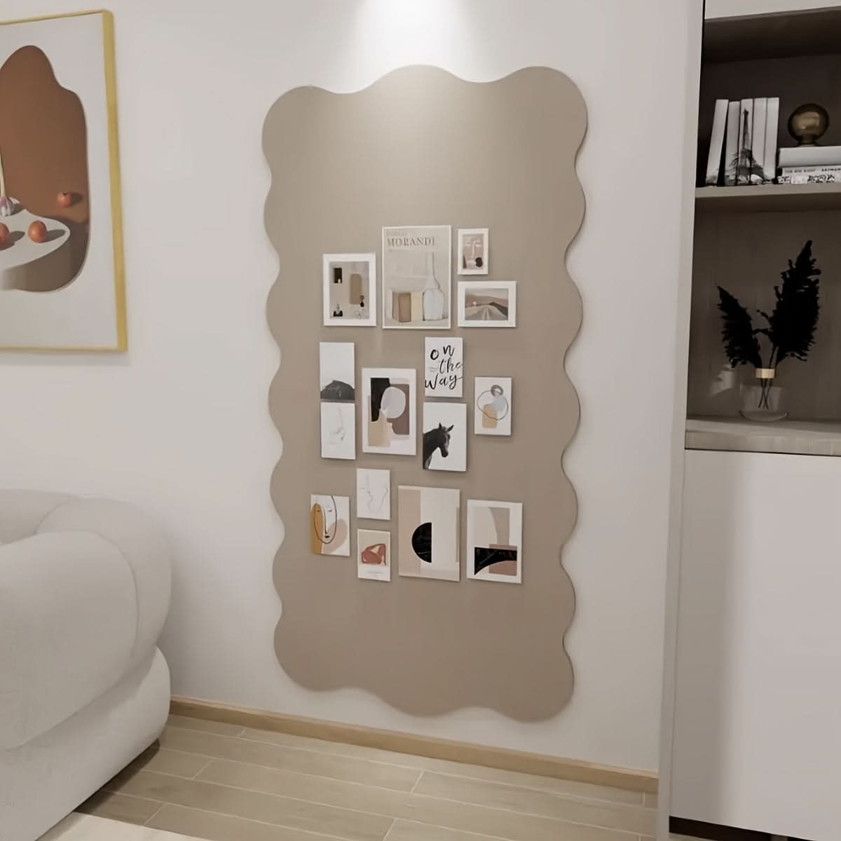 Tableau d’affichage en feutre avec punaises, tableau mémo décoratif 60x120 cm, kit de fixation, design moderne, montage mural, bureau | Sulvida
