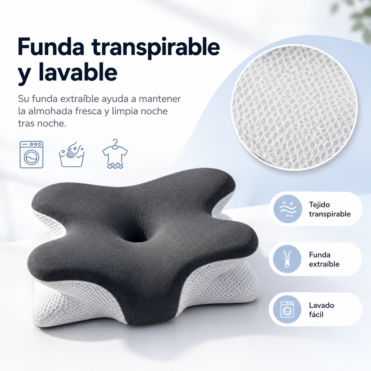Verstelbaar Neksteunkussen Memory Foam Ergonomisch Hoofdkussen voor Optimaal Slaapcomfort en Nekondersteuning | Sulvida