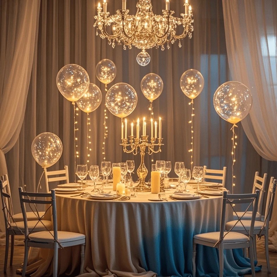 Transparante LED-ballonnen met warmwit licht feestdecoratie 45 cm herbruikbaar 10 stuks party verlichting | Sulvida