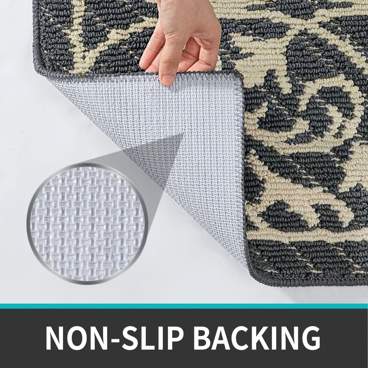 Paillasson antidérapant d’intérieur gris 60x90 cm – Tapis à seuil bas qui retient la saleté pour entrée, hall et vestibule | Sulvida