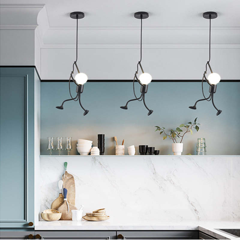 Hanglamp Figuur Metaal Zwart Wit LED E27 Woonkamer Eetkamer Slaapkamer Modern Design Plafondverlichting | Sulvida