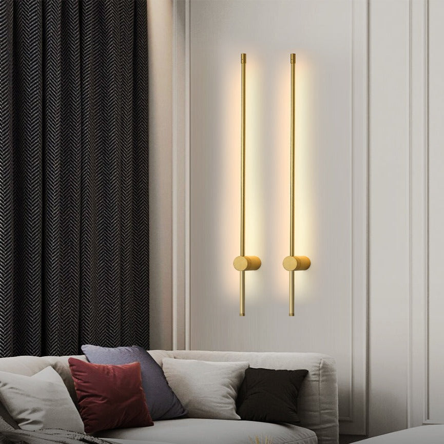 Wandlamp LED lineair 60 cm wit zwart dimbaar met afstandsbediening voor slaapkamer gang woonkamer modern design | Sulvida