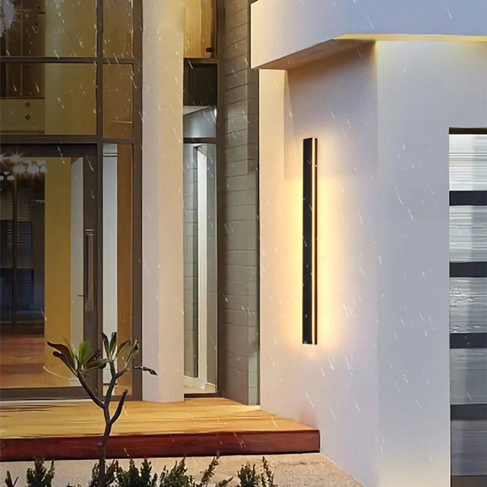Lineaire buitenwandlamp LED IP65 waterdicht zwart metaal acryl tuinverlichting moderne gevelverlichting | Sulvida