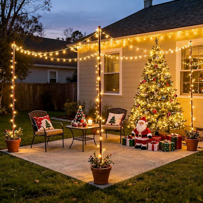 Kerstboomverlichting 500 LED Warmwit Zilverkleurige Draad 50 Meter Binnen Buiten Feestverlichting Kerst | Sulvida