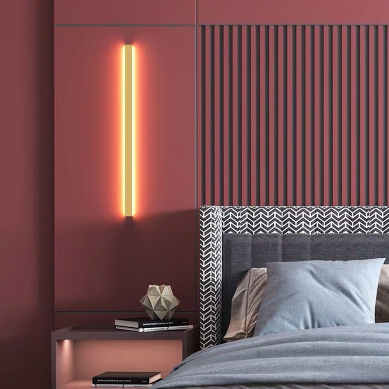 Minimalistische Wandlamp Metaal Acryl LED 60-120cm Slaapkamer Woonkamer Modern Design Zwart Wit Goud | Sulvida