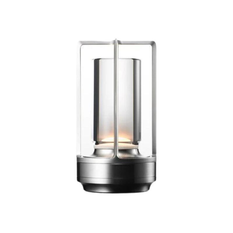 Draadloze tafellamp met kristalglas dimbaar touch oplaadbaar sfeerverlichting interieur batterij LED | Sulvida