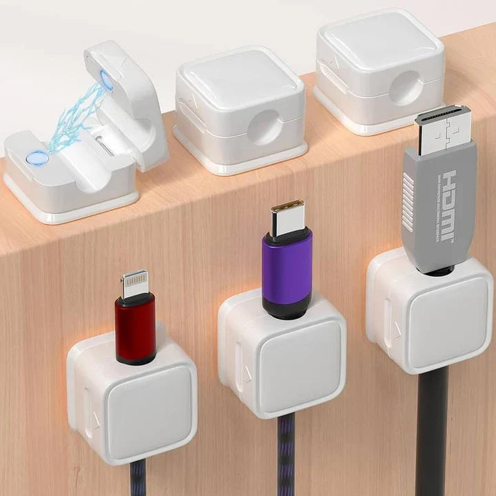 Magnetische kabelclips 3 stuks voor bureau kabelbeheer opbergen snoeren thuiskantoor opladers kabels organiseren | Sulvida
